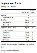 Olio di Cocco Biologico Certificato 1000 mg - 60 Capsule Gel