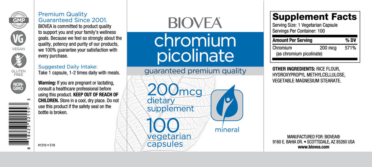 Cromo picolinato 200 mcg/100 capsule