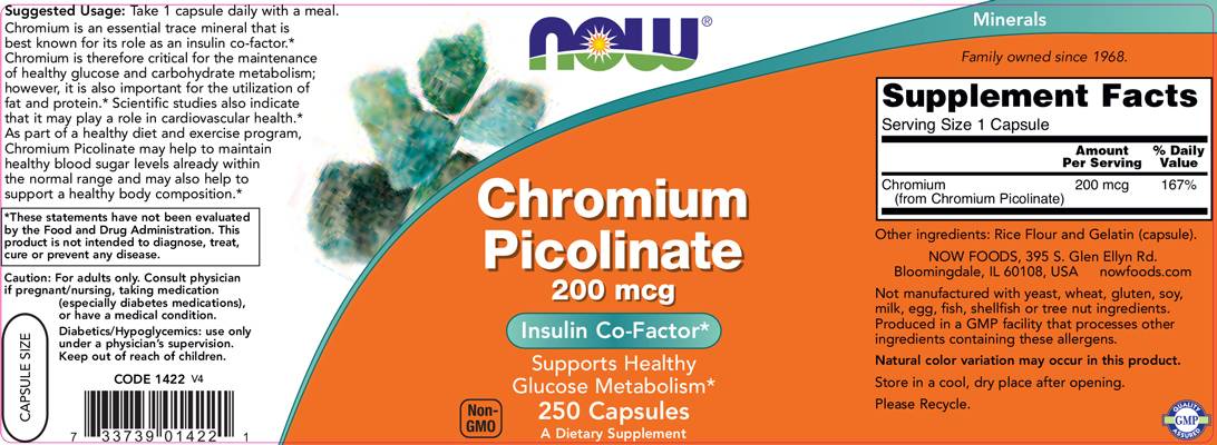 Cromo Picolinato 200 mcg - 100 capsule