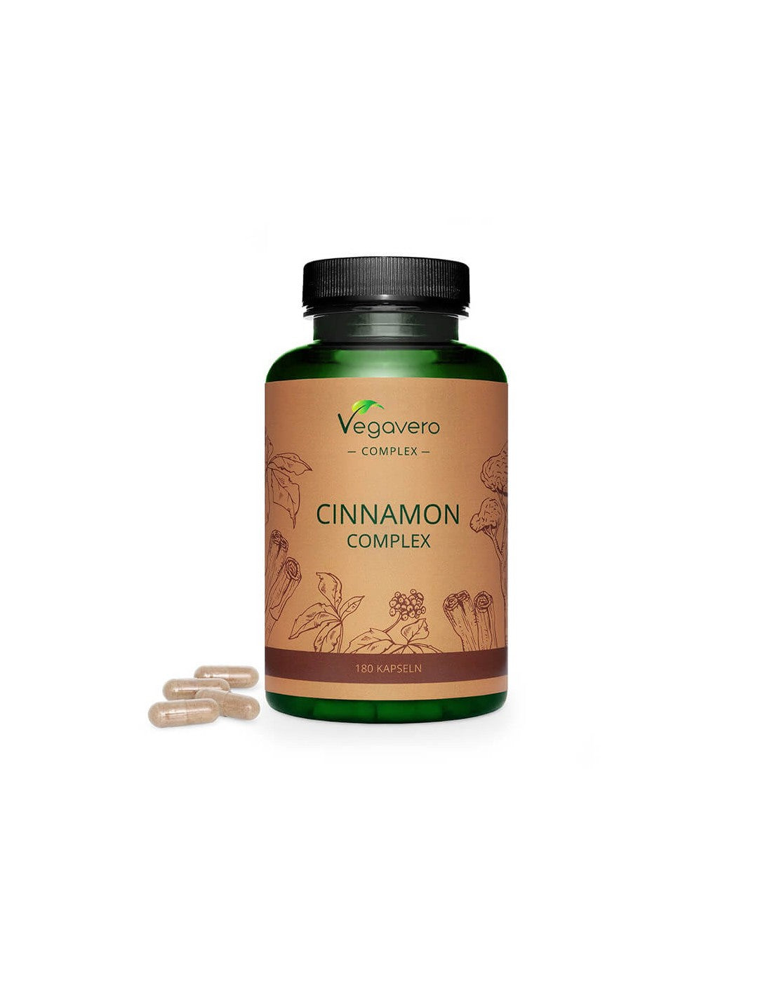 Complesso di cannella - Complesso di cannella (formula a base di erbe per il controllo della glicemia), 180 <tc>Vegavero</tc> capsule