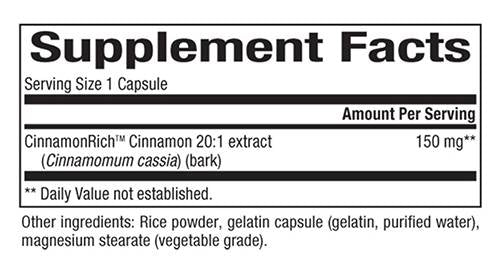 Estratto di cannella 150 mg 60 capsule