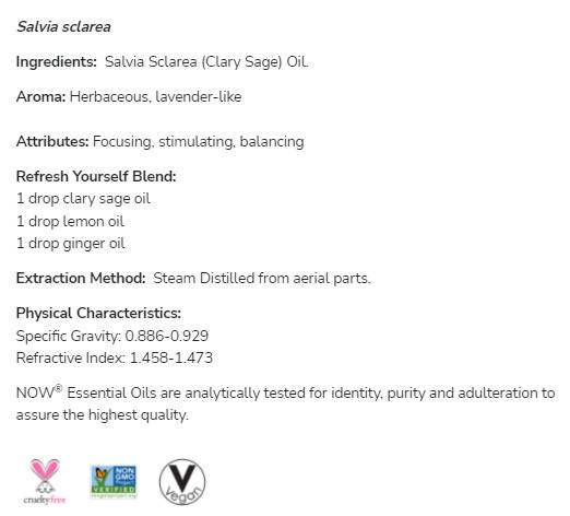 Olio di salvia sclarea | Salvia sclarea pura al 100% - 30 ml