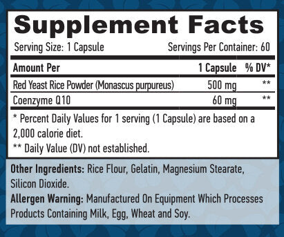 Co-Q10 60 mg. & Riso rosso fermentato 500 mg./60 capsule.