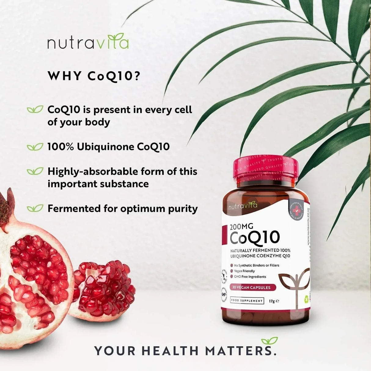 CoQ10 200 mg (Ubiquinone) /120 capsule, 120 giorni/ <tc>Nutravita</tc>