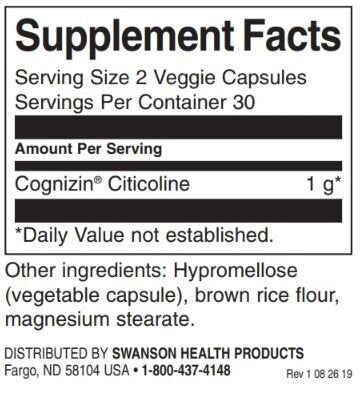 Cognizin Citicolina 500 mg/60 Vcaps - 0