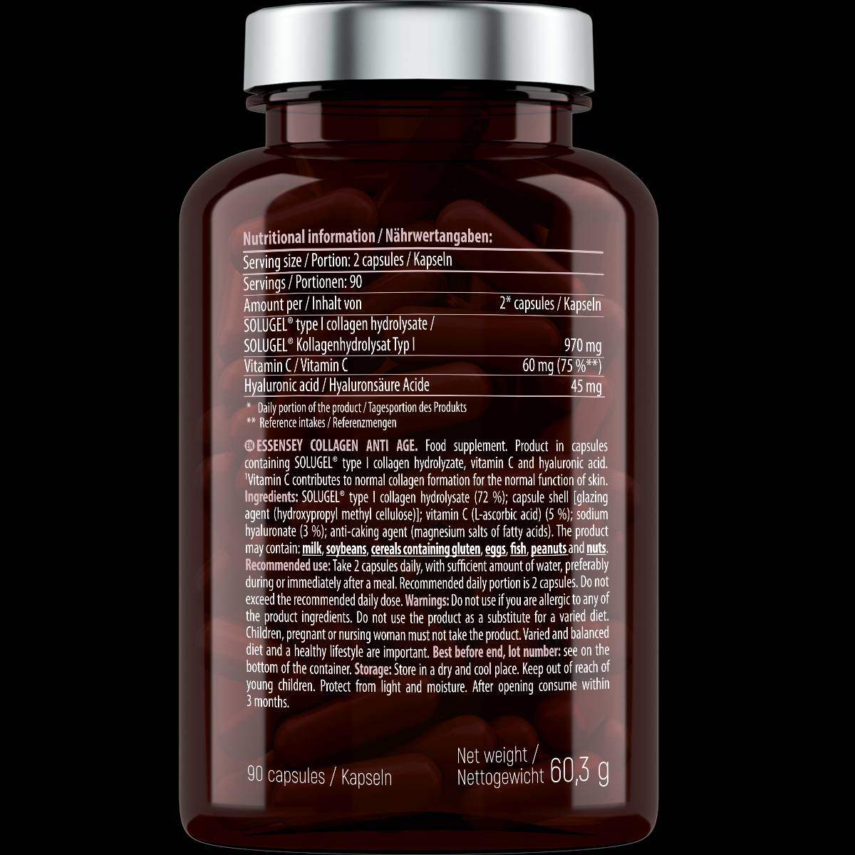 Collagene Anti Age | con Vitamina C & Acido Ialuronico - 90 capsule