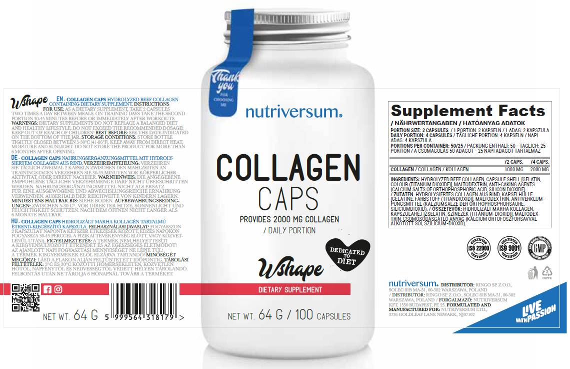 Capsule di collagene 500 mg - 100 capsule