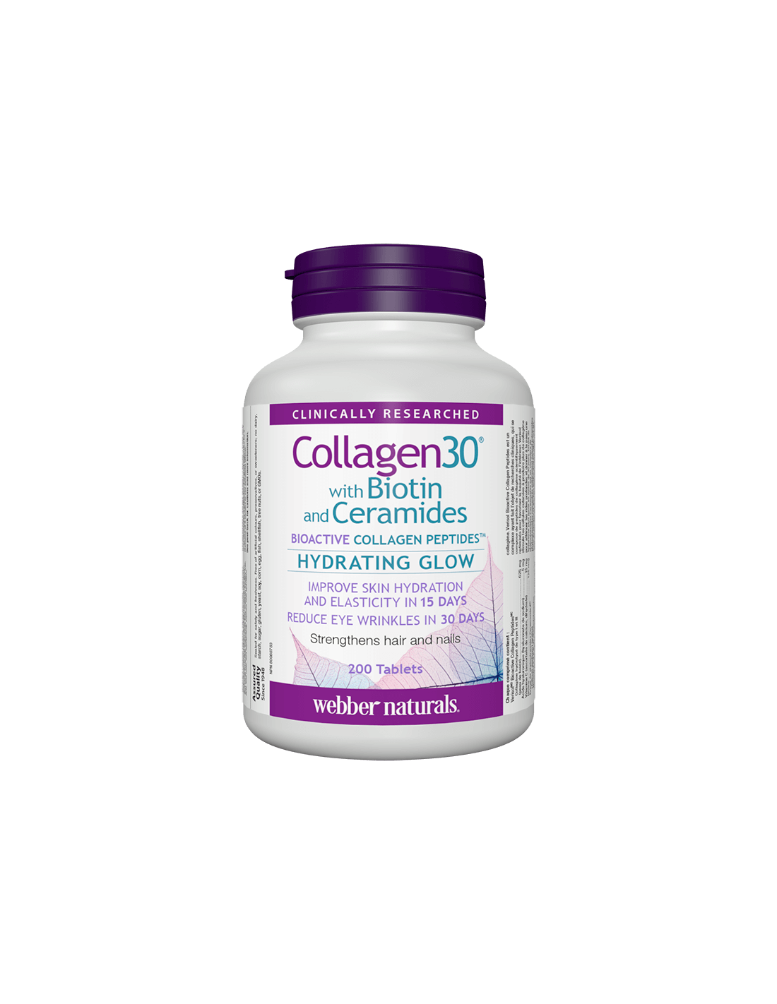 Collagen30® con biotina e ceramidi/Collagene (peptidi di collagene bioattivi) con biotina e ceramidi, 200 compresse