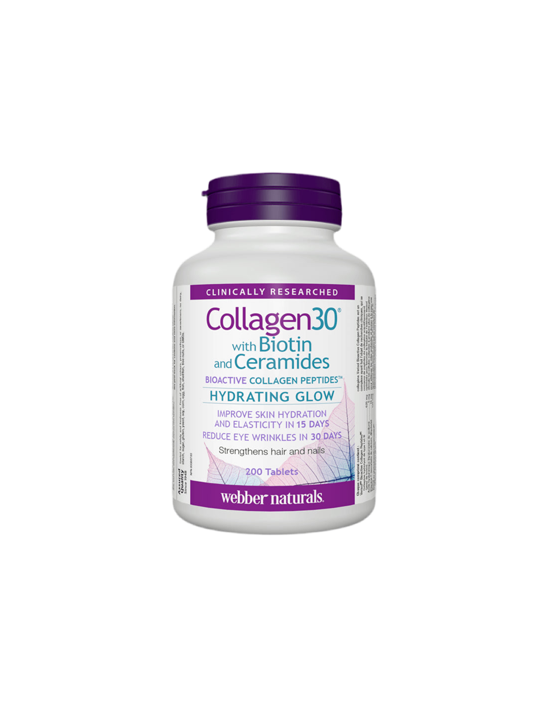 Collagen30® con biotina e ceramidi/Collagene (peptidi di collagene bioattivi) con biotina e ceramidi, 200 compresse