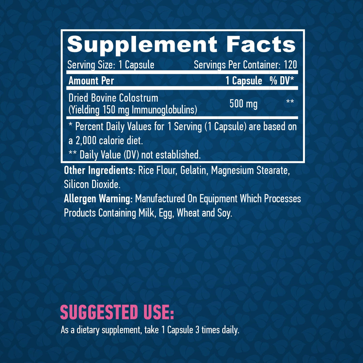 Colostro 500 mg/120 capsule.