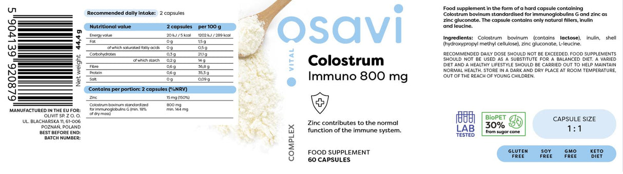 Colostro Immuno 800 mg - 60 capsule