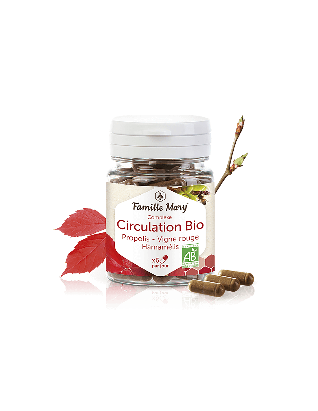Complexe circolazione bio - Biocomplesso per migliorare la circolazione sanguigna nella congestione venosa, 60 capsule Famille Mary