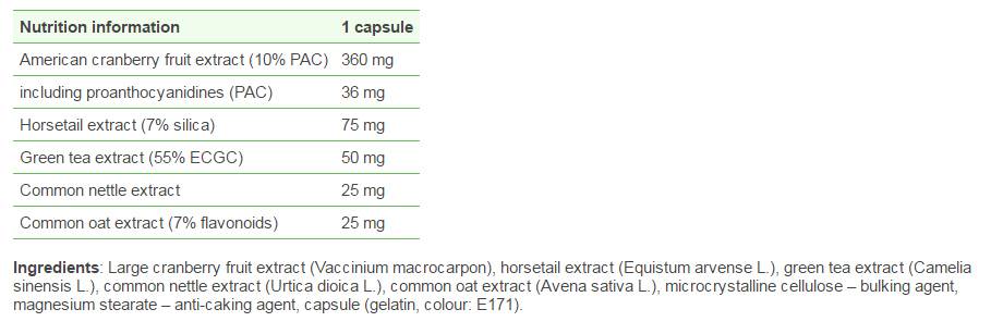 Complesso di uro di mirtillo rosso - 15 capsule