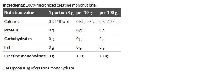 Creatina Mono Creapure in polvere - 500 grammi