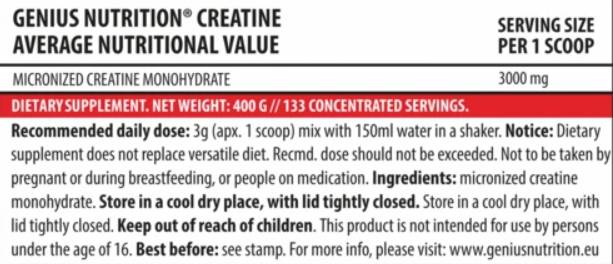 Creatina monoidrato - 400 grammi