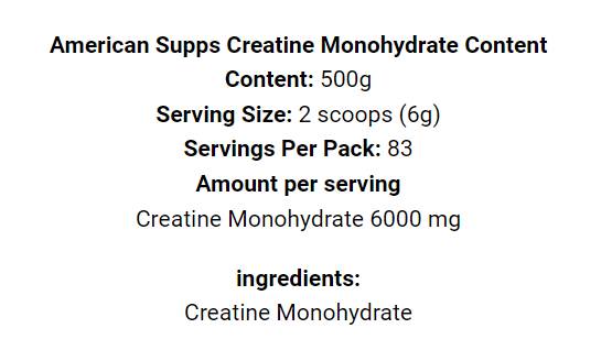 Creatina monoidrato - 500 grammi