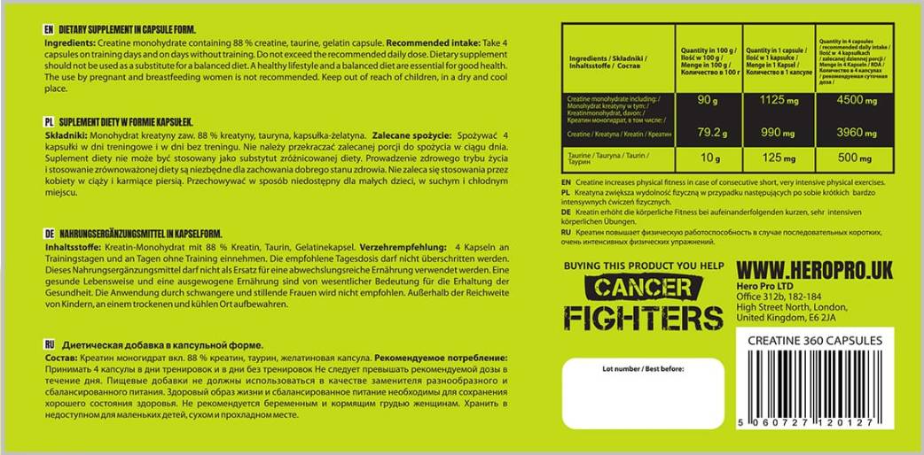 Capsule di creatina monoidrato - 360 capsule