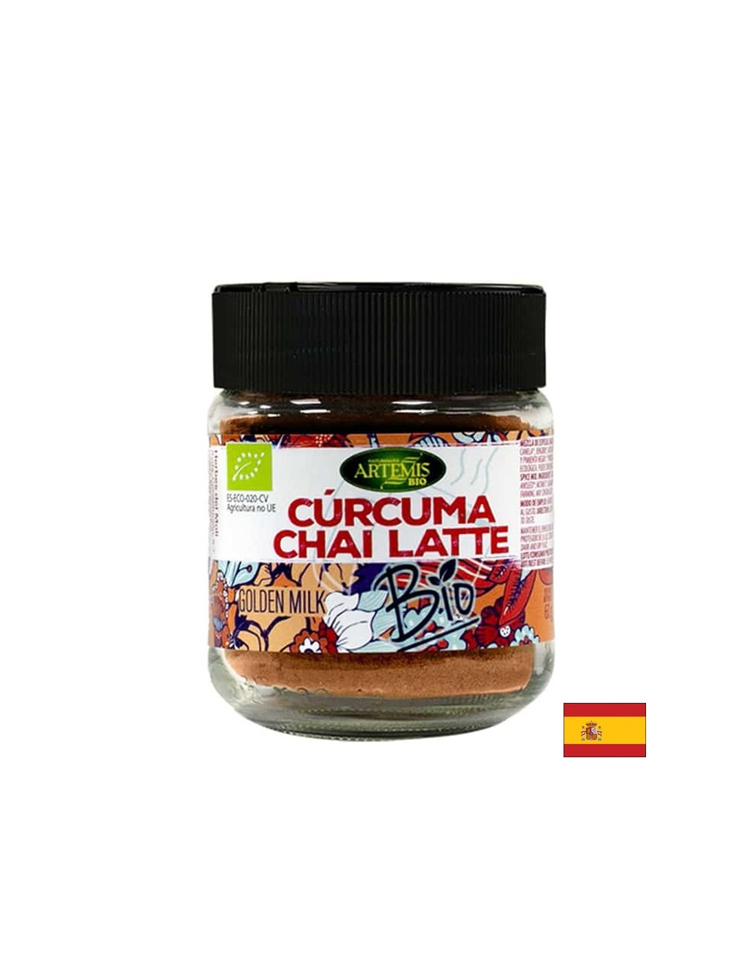Per aromatizzare bevande - miscela di erbe Curcuma Chai Latte - Con curcuma, cardamomo e altre spezie biologiche, 60 g, polvere