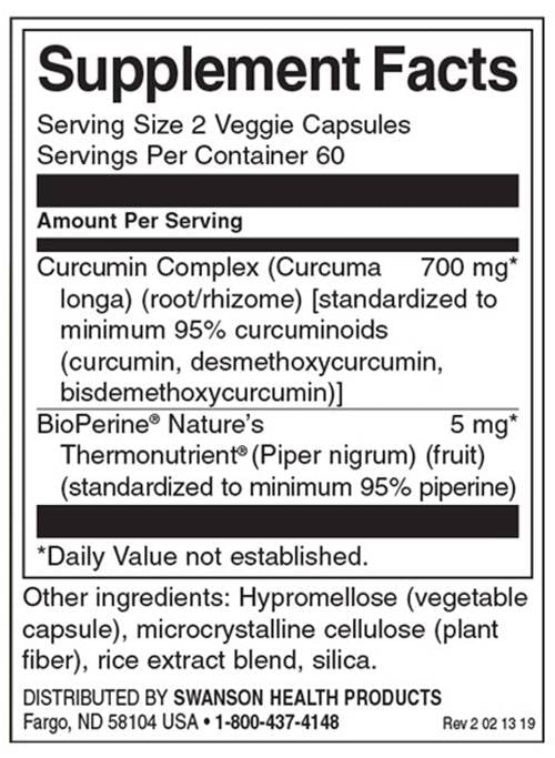 Complesso di curcumina con BioPerine 350 mg - 120 capsule