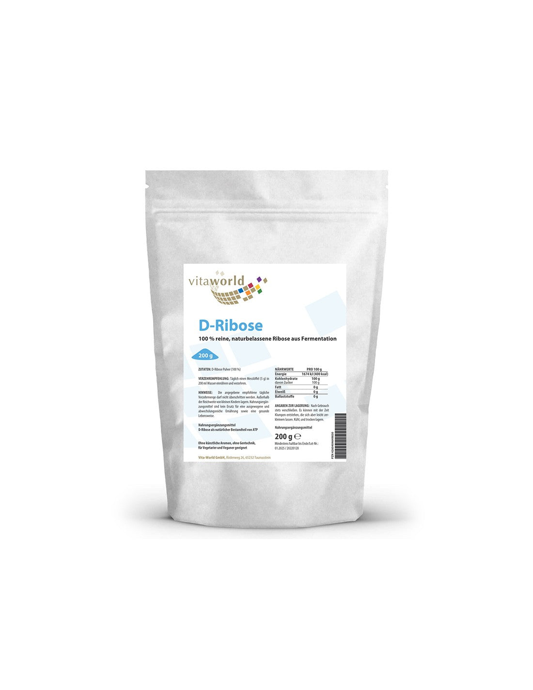 Energia - D-ribosio, polvere da 200 g