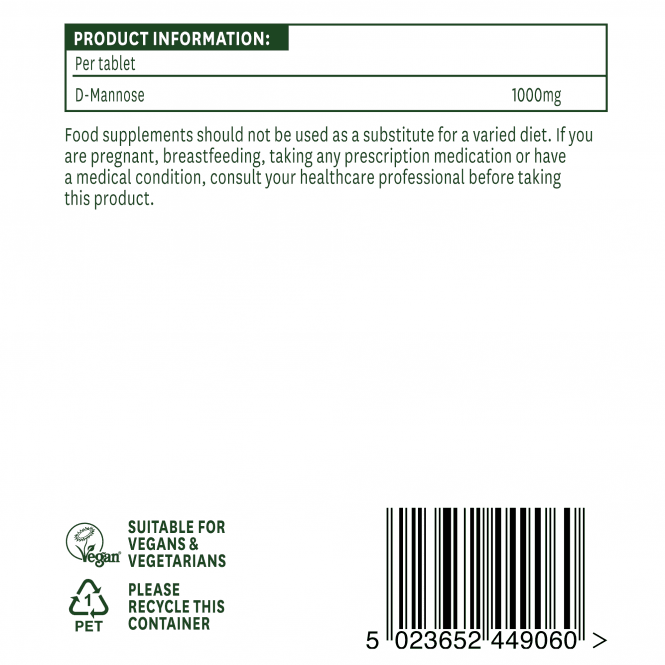 D-Mannosio (D-Mannosio) 1000mg 60 compresse NaturesAid