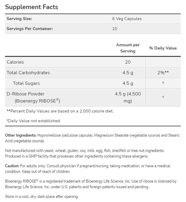 D-Ribosio 750 mg - 120 capsule