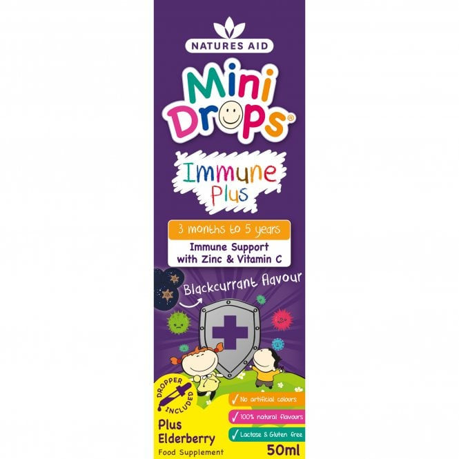Formula immunitaria con gocce di sambuco per bambini (Mini Drops Immune Plus) 50ml NaturesAid