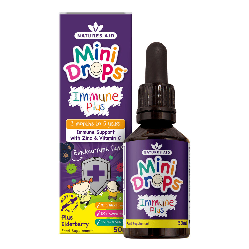 Formula immunitaria con gocce di sambuco per bambini (Mini Drops Immune Plus) 50ml NaturesAid