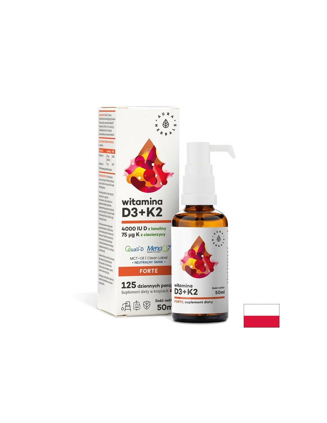 Ossa e articolazioni - Vitamina D3 1000 UI + K2 18,75 µg Forte, 50 ml spray orale