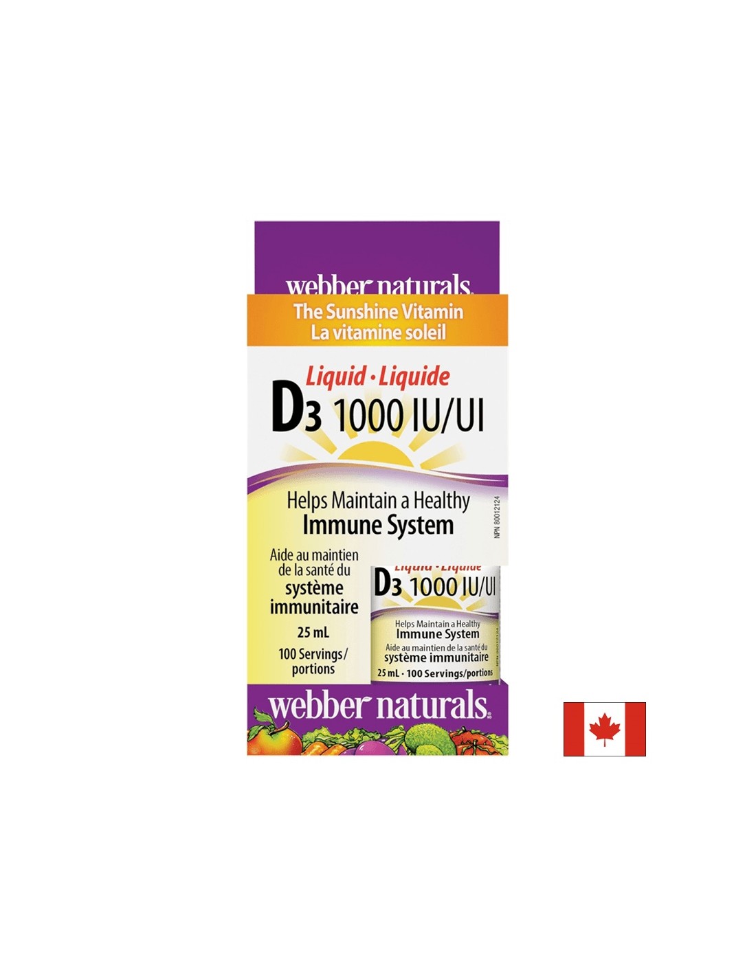 Vitamina D3 /liquida/ 1000 UI x 25 ml, 100 dosi <tc>Webber Naturals</tc>