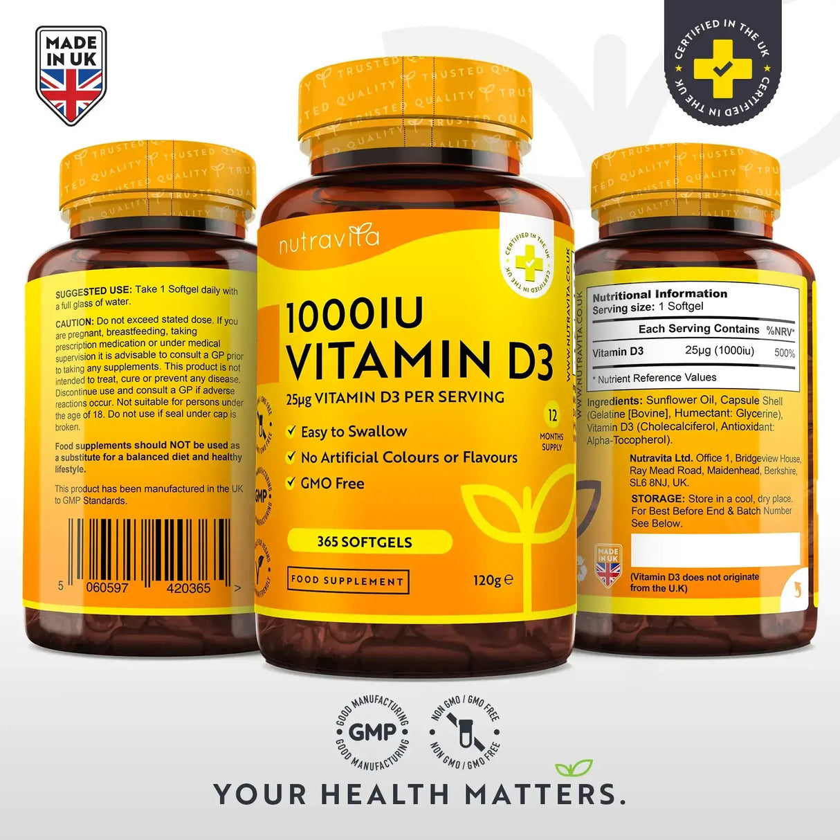 Vitamina D3 1000 UI (25 ug) 365 capsule molli