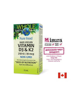 Vitamina D3 250 UI + K2 30 µg Whole Earth and Sea® - Per ossa, sistema immunitario e vasi sanguigni sani, gocce da 15 ml