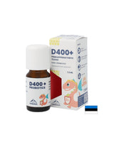 Vitamina D3 400 UI + probiotici - Sistema immunitario e digerente, Gocce per bambini e adulti, 7,5 ml