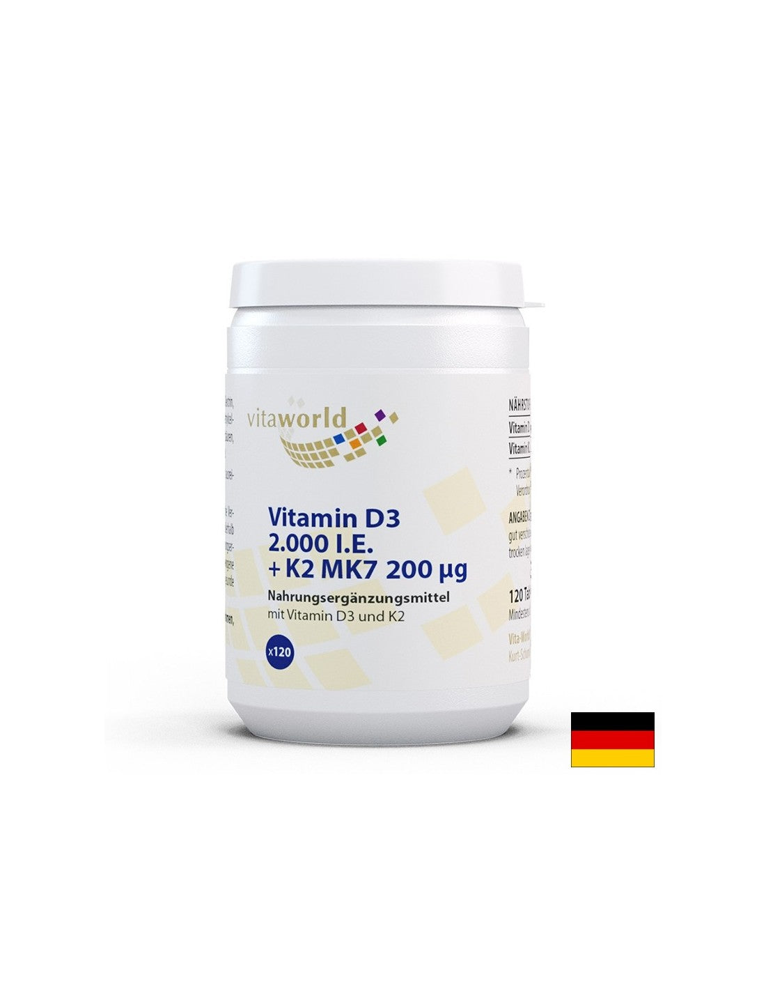 Sistema osseo - Vitamina D3 50 µg + K2 MK7 200 µg, 120 compresse