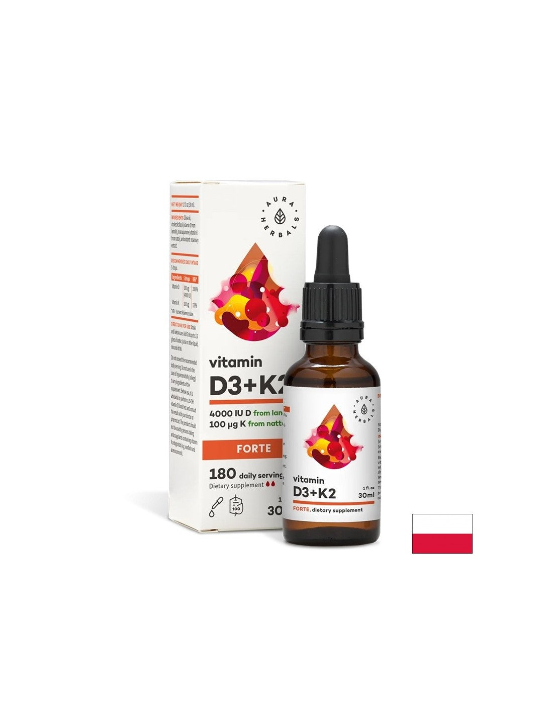 Ossa e articolazioni - Vitamina D3 800 UI + K2 20 µg (forte), gocce 30 ml