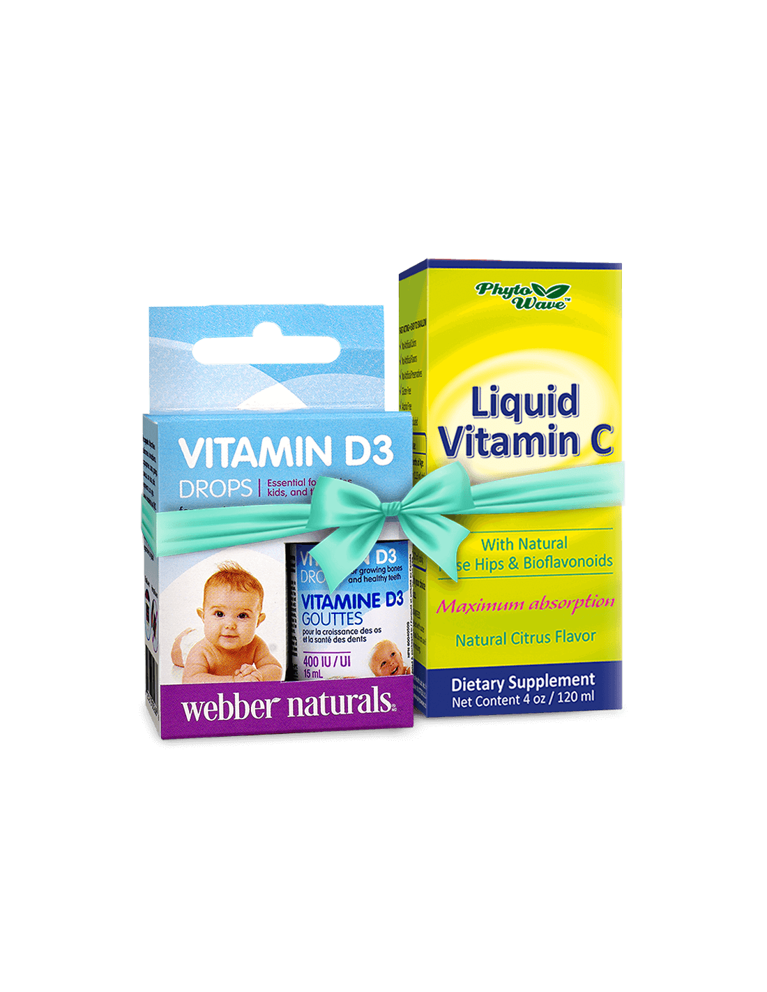 Pacchetto promozionale - immunità forte (per adulti e bambini)/Vitamina D3 (gocce) e vitamina C (sciroppo)