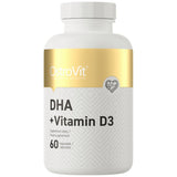 DHA + vitamina D3 | 300 mg DHA da Olio di Pesce 60 Capsule Gel