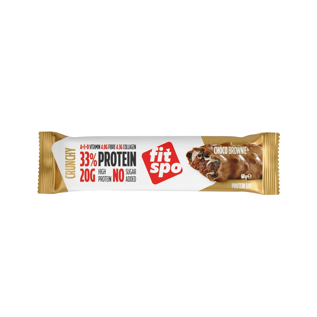 Delight+ Brownie al cioccolato con barretta proteica croccante - 12 x 60 grammi