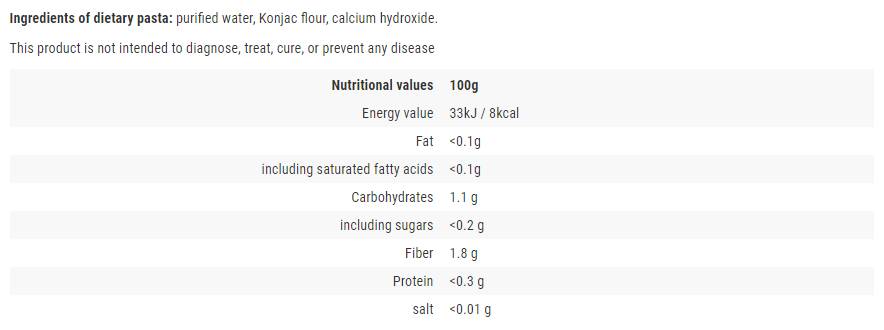 Noodles dietetici/di Konjac - 200 grammi