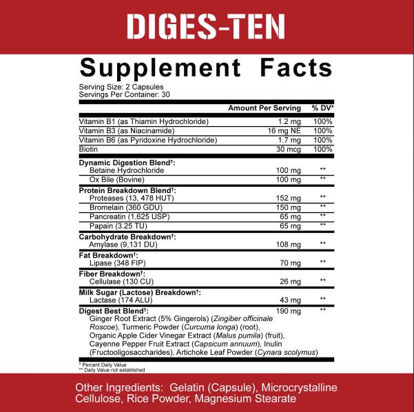 Difensore dell'apparato digerente | Enzimi digestivi + Probiotici - 2 x 60 capsule