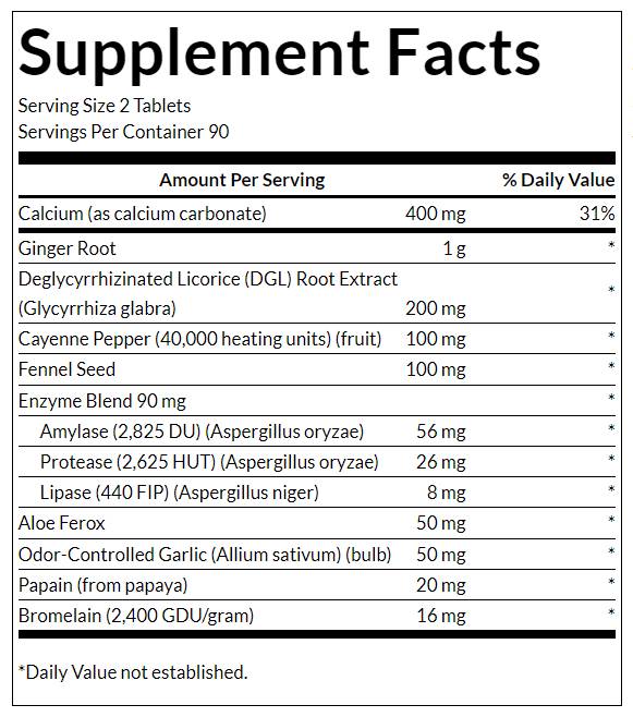 Elementi essenziali per la digestione | Formula completa 180 compresse