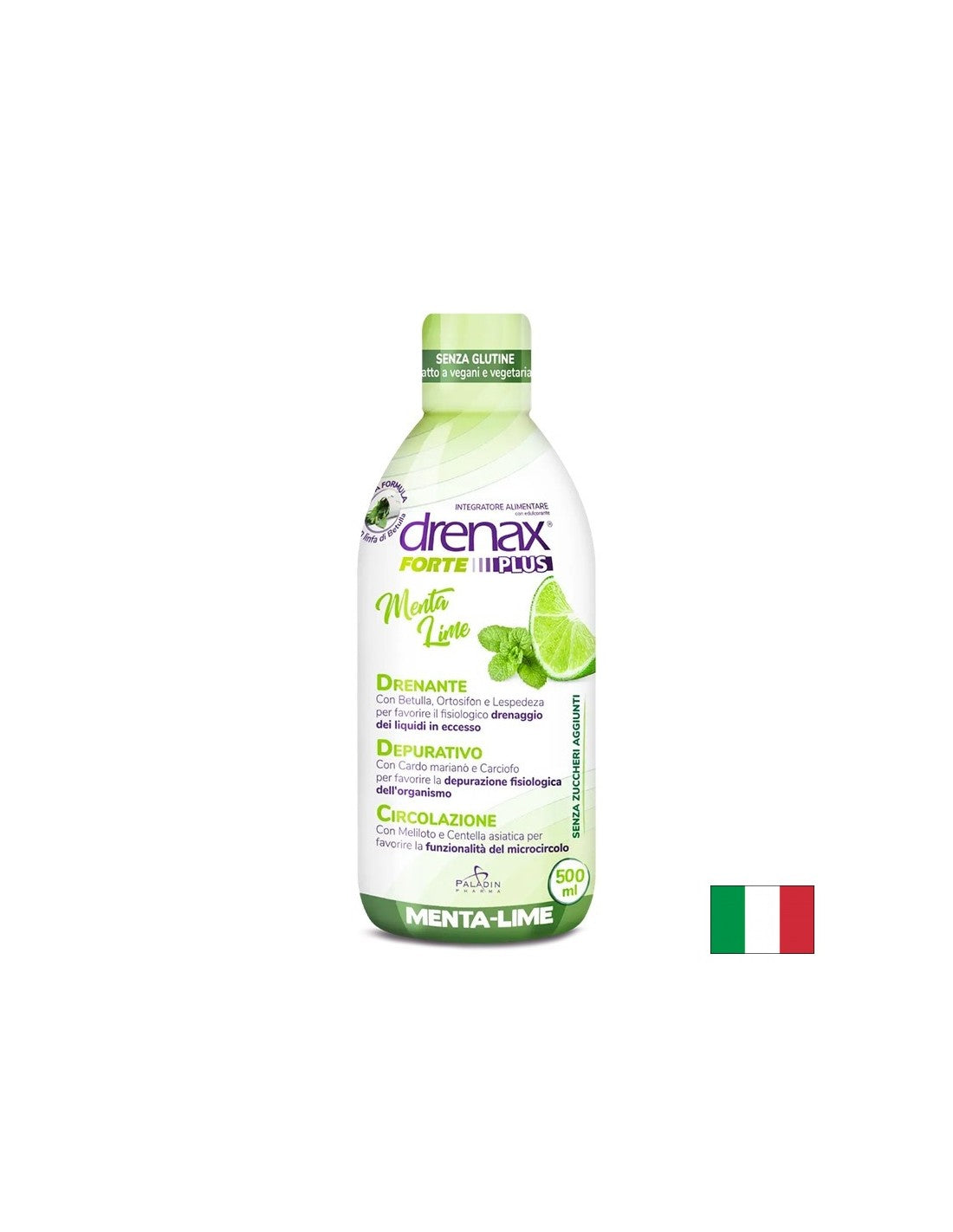 Formula diuretica disintossicante - Drenax - Drenax® con betulla bianca, ribes nero e meliloto, 500 ml, 16 dosi, al gusto di menta e lime