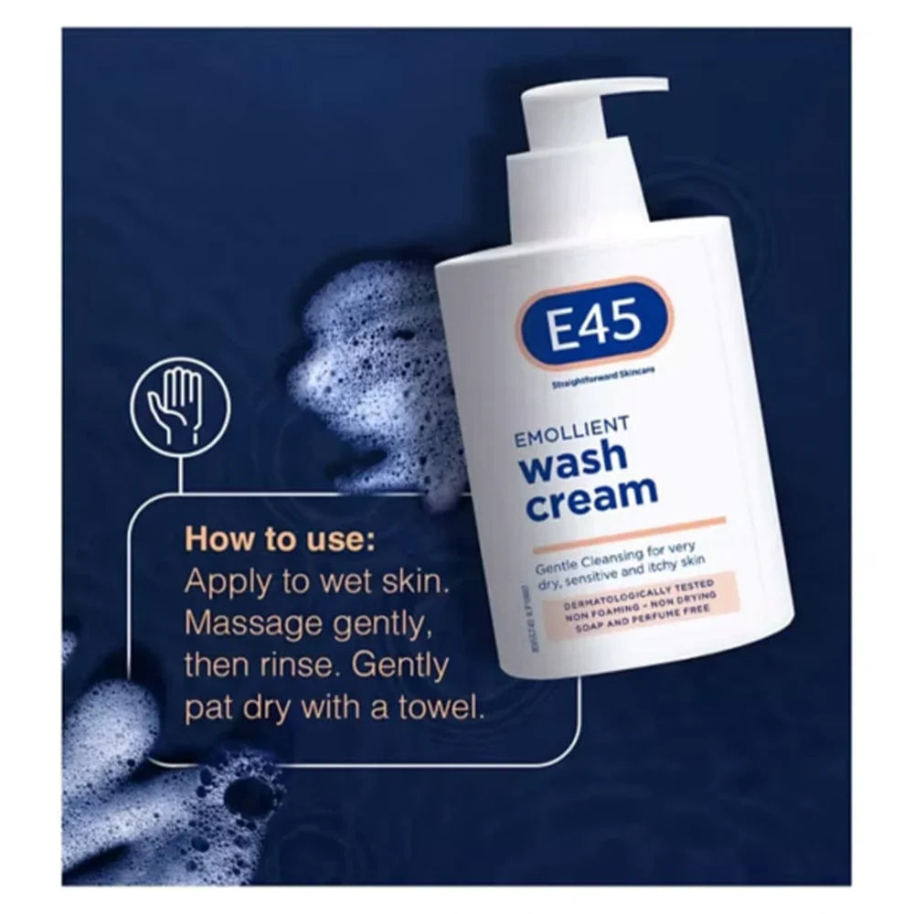 Crema detergente emolliente E45 per pelle secca, sensibile e pruriginosa - 250 ml