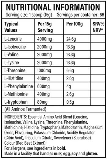 Polvere EAA | Formula di aminoacidi essenziali - 1000 grammi
