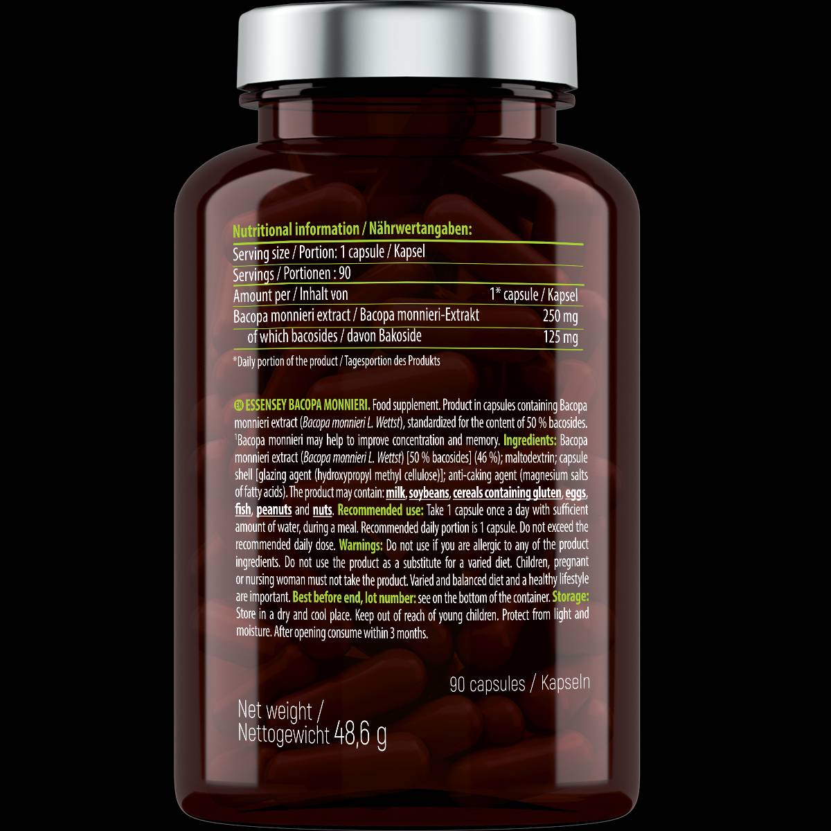 Bacopa monnieri 250 mg - 90 capsule