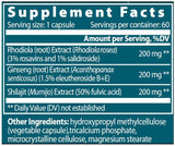 Adattogeno orientale | Rhodiola + Ginseng + Shilajit - 60 capsule
