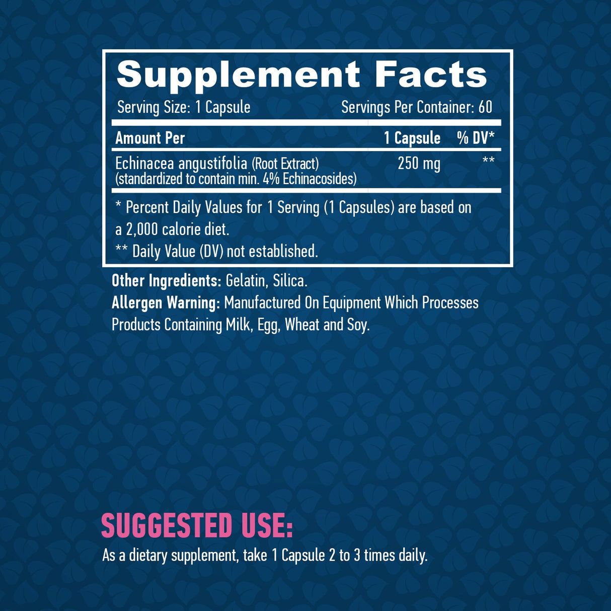 Echinacea 250mg./60 capsule.