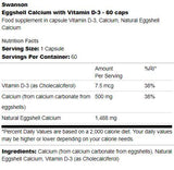 Calcio dal guscio d'uovo con vitamina D-3 60 capsule