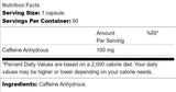 Caffeina di resistenza 100 mg - 90 capsule