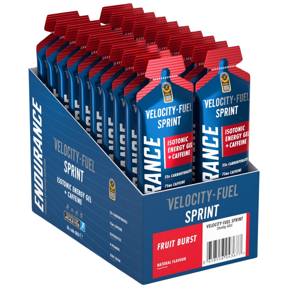 Gel energetico isotonico Endurance Sprint + Caffeina 20 x 60 grammi